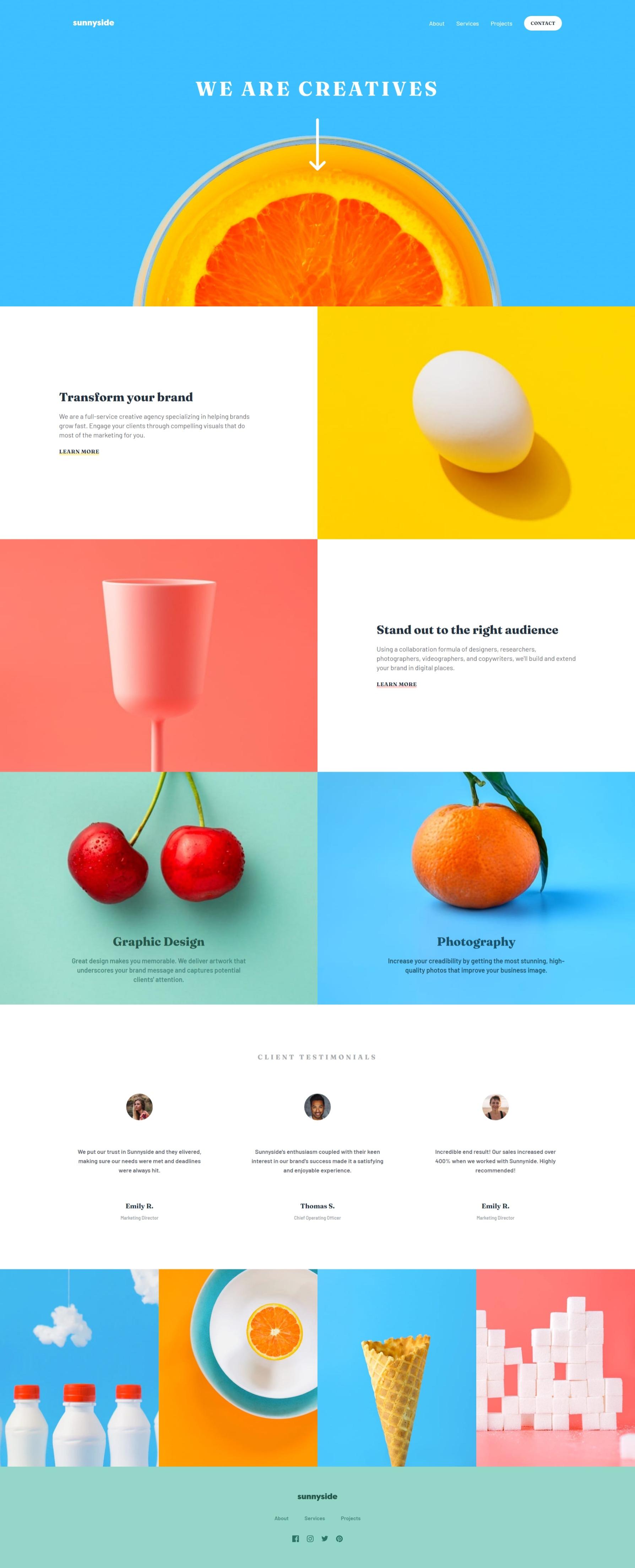 Sunnyside agency landing page